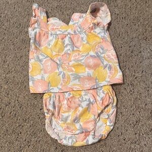 Carter's Pink and Yellow Fruit Print Kids Matching Set
